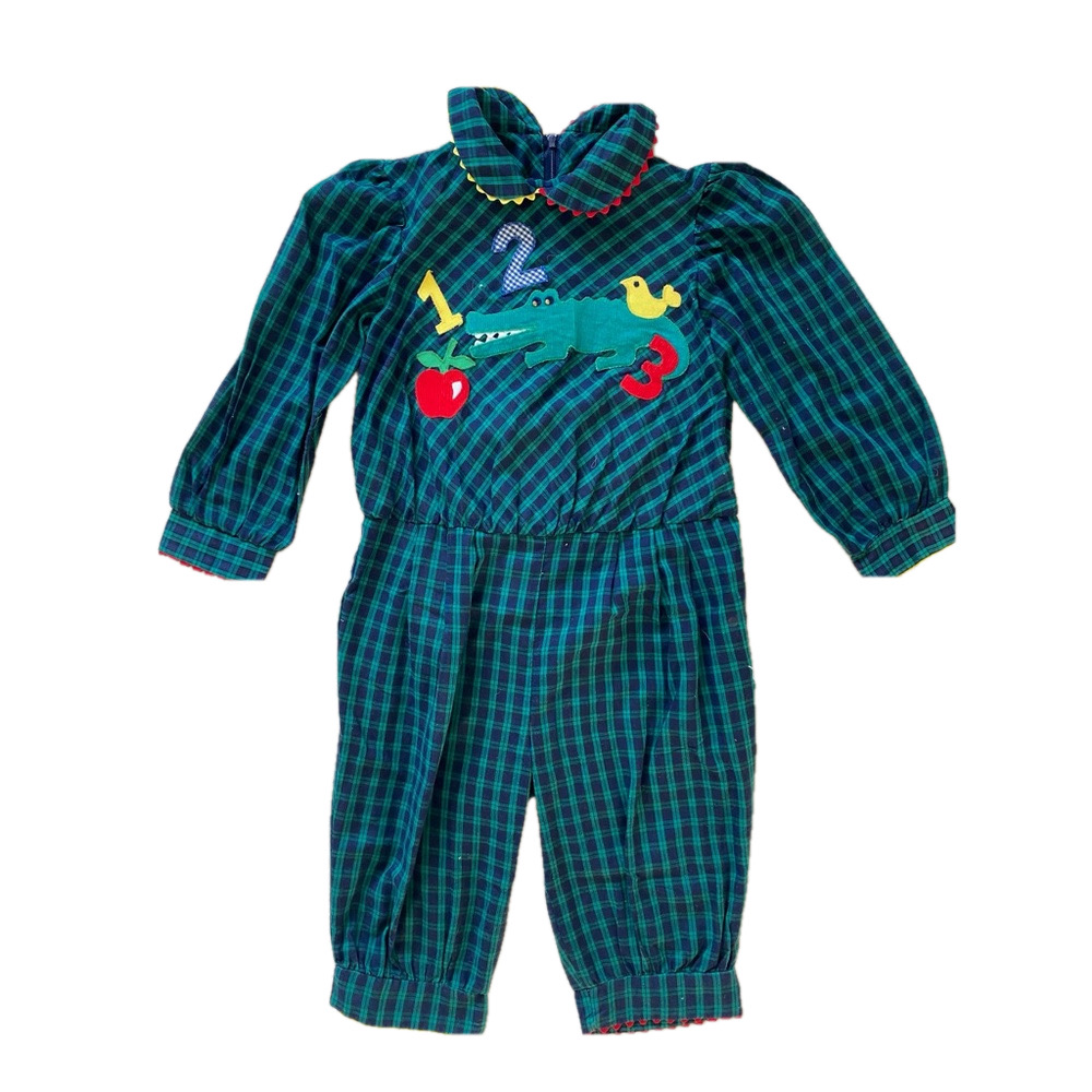 CHOCOLATE SOUP Vintage Unisex Appliqué Alligator Children’s Outfit Size 4T